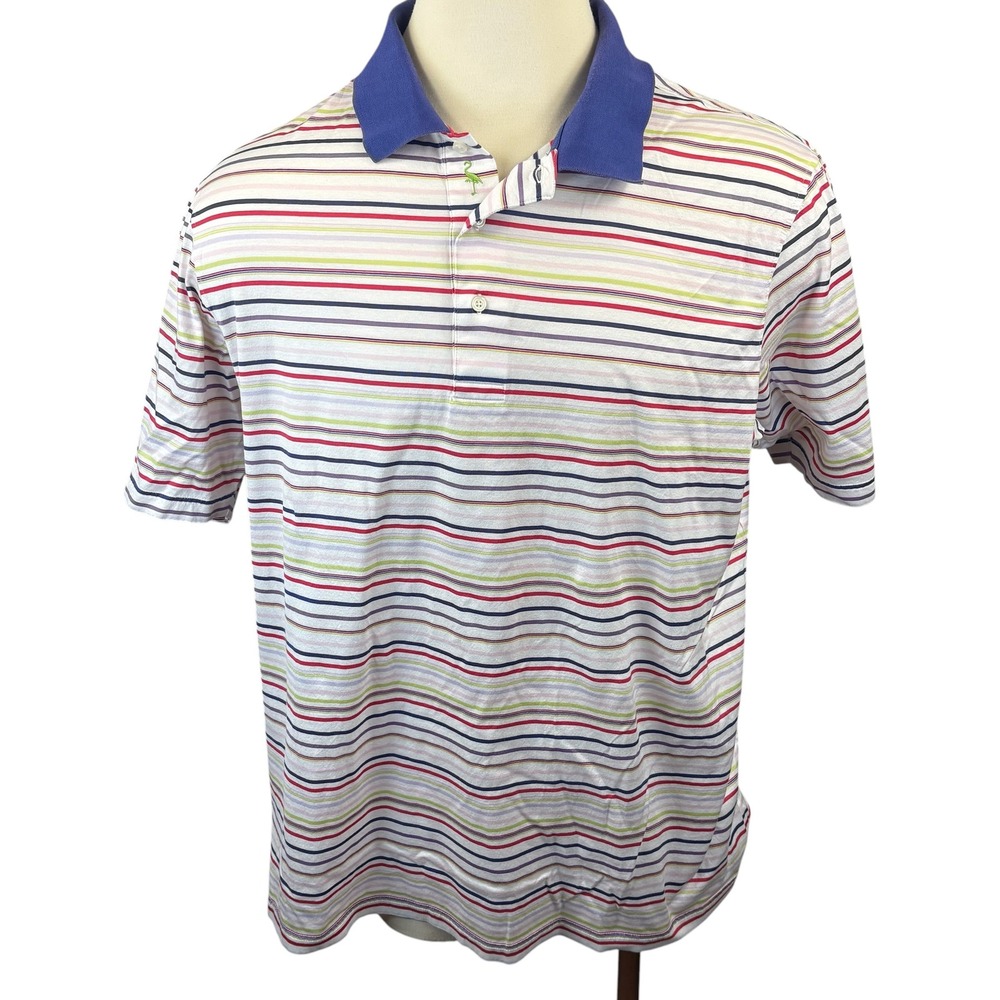 Tailorbyrd Mens 2XLT Polo Shirt Egyptian Cotton Striped Short Sleeve 2XL
